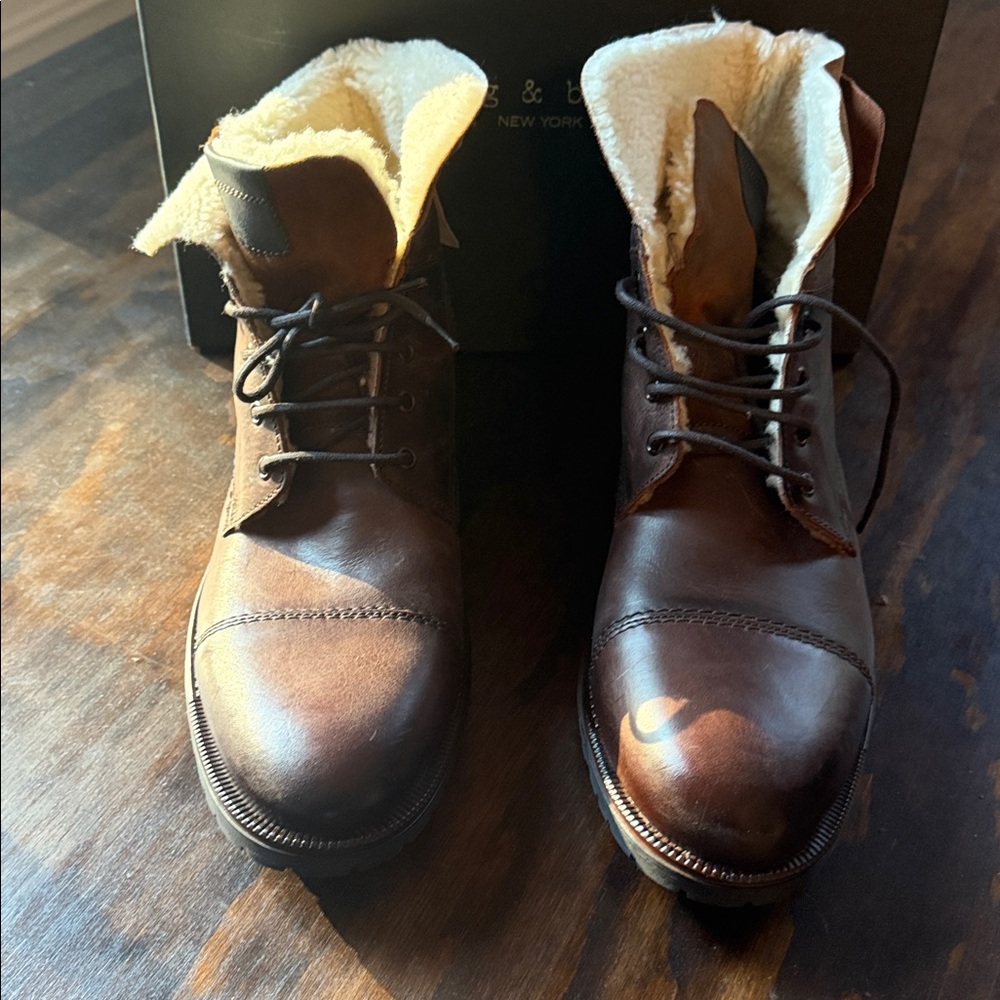Rag & Bone Men's Dark Brown Lace-Up Boots